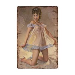 metallplatte vintage pin up soubrette