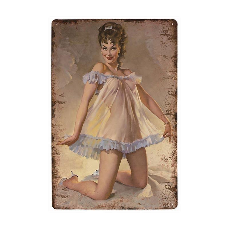 metallplatte vintage pin up soubrette metallplatte vintage pin up soubrette