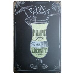 vintage pina colada metallplatte
