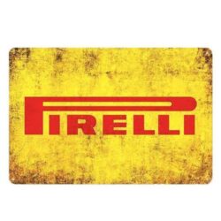 vintage pirelli metallplatte
