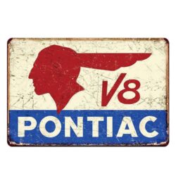 metallplatte vintage pontiac