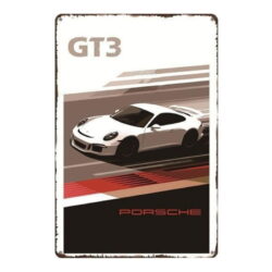 metallplatte vintage porsche gt3