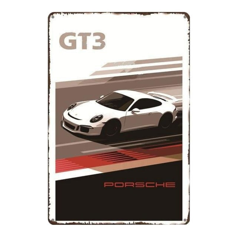 metallplatte vintage porsche gt3 metallplatte vintage porsche gt3