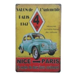 vintage renault metallplatte