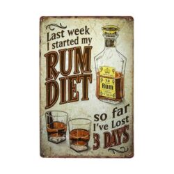 vintage rum metallplatte