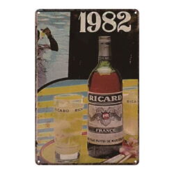 metallplatte vintage ricard 1982