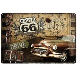 metallplatte vintage strasse