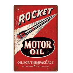 vintage raketenmotorol metallplatte