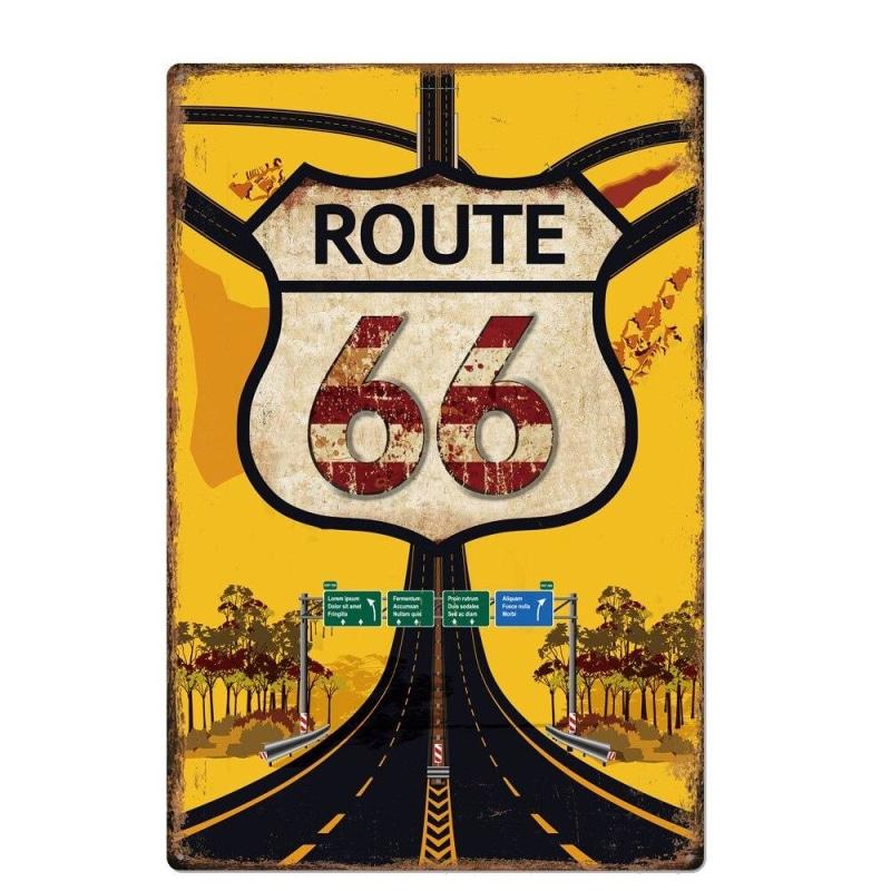 vintage metallplatte route 66 autobahn vintage metallplatte route 66 autobahn