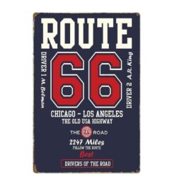 vintage metallplatte route 66 chicago los angeles