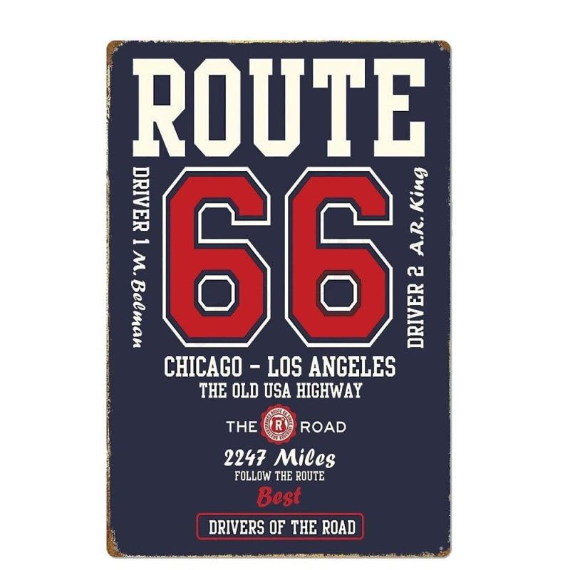 vintage metallplatte route 66 chicago los angeles vintage metallplatte route 66 chicago los angeles