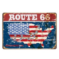 vintage metallplatte route 66 etats