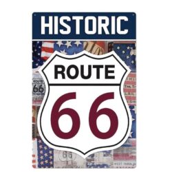 plakette metall vintage route 66 historisch