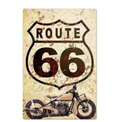 metallplatte vintage route 66 moto 1
