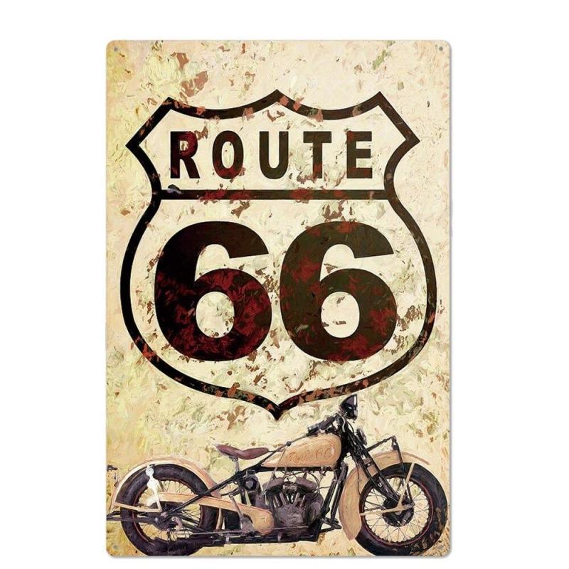 metallplatte vintage route 66 moto 1 metallplatte vintage route 66 moto 1
