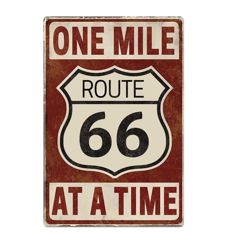 vintage metallplakette route 66 eine meile nach der anderen vintage metallplakette route 66 eine meile nach der anderen