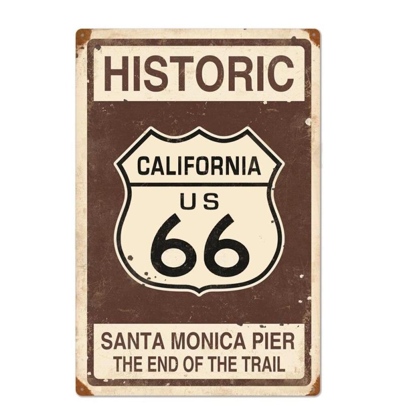 vintage metallplatte route 66 santa monica vintage metallplatte route 66 santa monica
