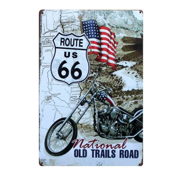 metallplatte vintage route 66 motorrad metallplatte vintage route 66 motorrad