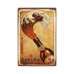 vintage sakura metallplatte