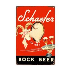 vintage schaefer metallplatte