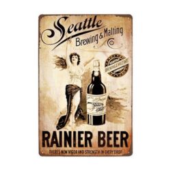 metallplatte vintage seatle bier
