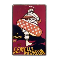 vintage metallplatte michelin sohle