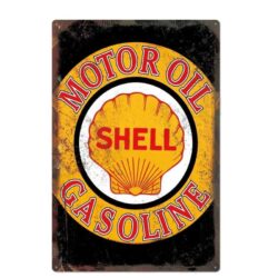 plaque metal vintage shell benzin motorol