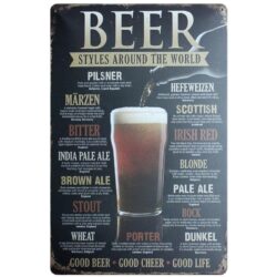 vintage metallteller bier stile
