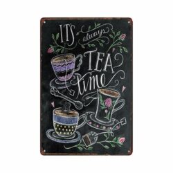 vintage tea time metallteller