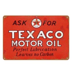 metallplatte vintage texaco motorol rot