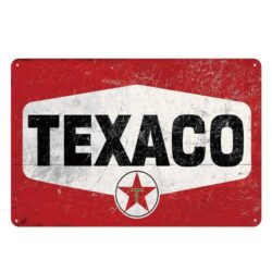 vintage texaco rot metallplatte