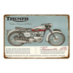 vintage triumph metallplatte