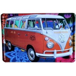 vintage vw metallplatte
