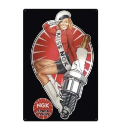 vintage metallplatte miss ngk