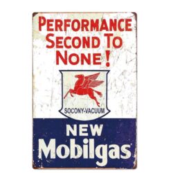 vintage metallplatte pegase mobilgas