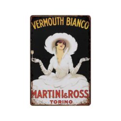 vintage martini ross metallplatte
