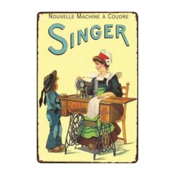 vintage singer nahmaschine metallplatte