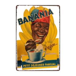metallbananen werbeschild