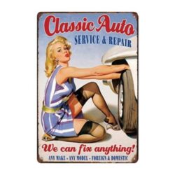 vintage garage werbetafel