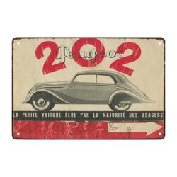 metallplatte vintage peugeot 202