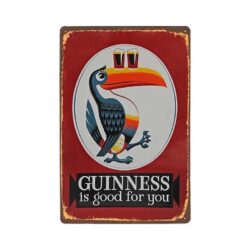vintage tukan guinness metallplatte