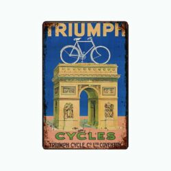 plaque metal vintage triumph zyklen