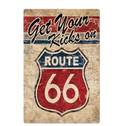 vintage metal plate route 66 us 1