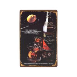 vintage bacardi zitronen metallplatte