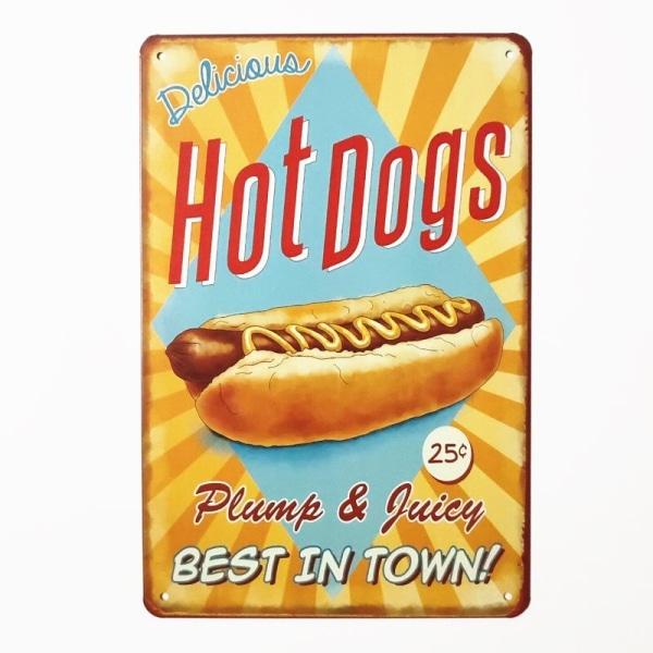 vintage hot dogs metallplatte vintage hot dogs metallplatte