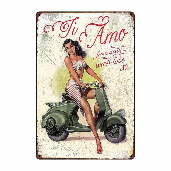 metallplatte vintage pin up italien metallplatte vintage pin up italien