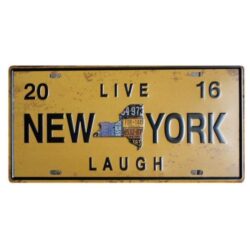 vintage metallplatte new york registrierung