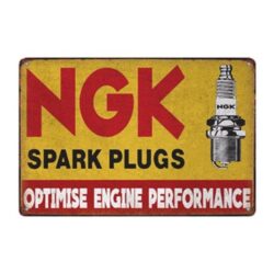 vintage ngk metallplatte