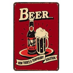 vintage metallteller beer duff simpson