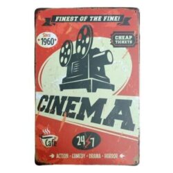 vintage kino metallplatte